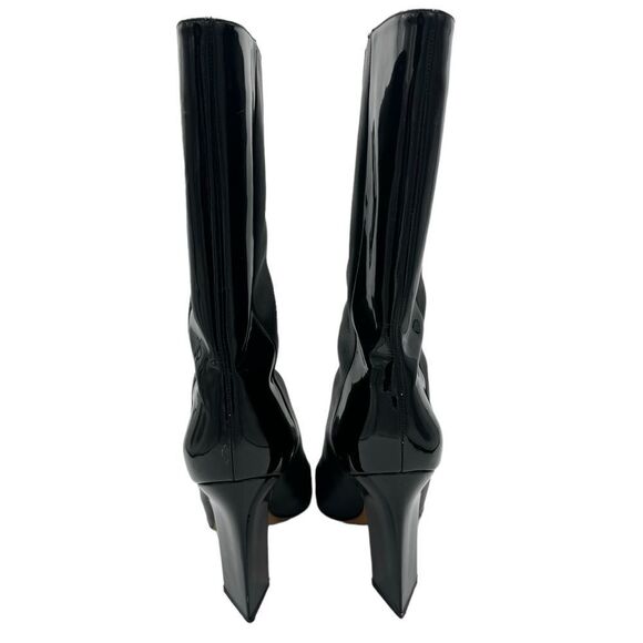 Valentino Garavani Leather And Patent Runway Angular Heel Boots Black Size 9.5 - Picture 7 of 15